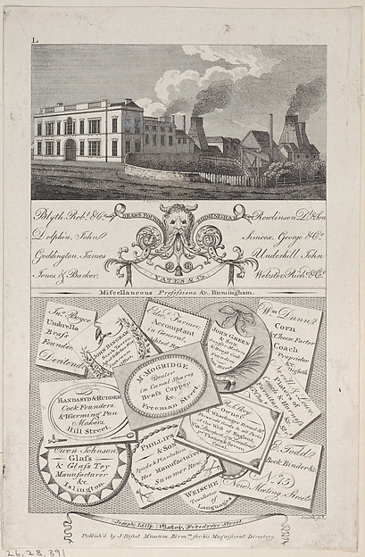 Trade Card for Brass Founders, Birmingham