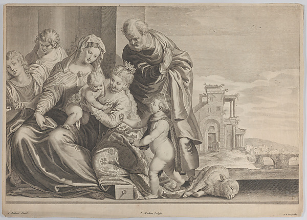 The Holy Family with Saint John the Baptist and musicians by Jacob Matham
