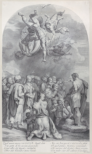 Plate 41: Saint John the Baptist preaching to a large crowd and baptizing children by Bartolomeo Crivellari