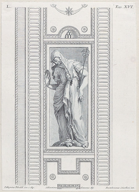 Plate 16: mythological figure holding a mirror