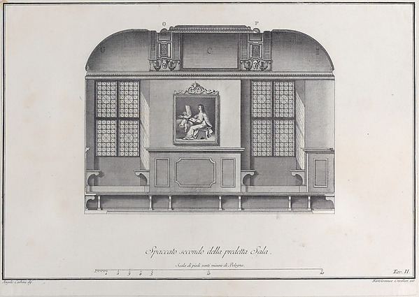 Plate 2: cross-section of the Hall of the Institute of Bologna