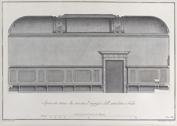 Plate 3: cross-section of the Hall of the Institute of Bologna