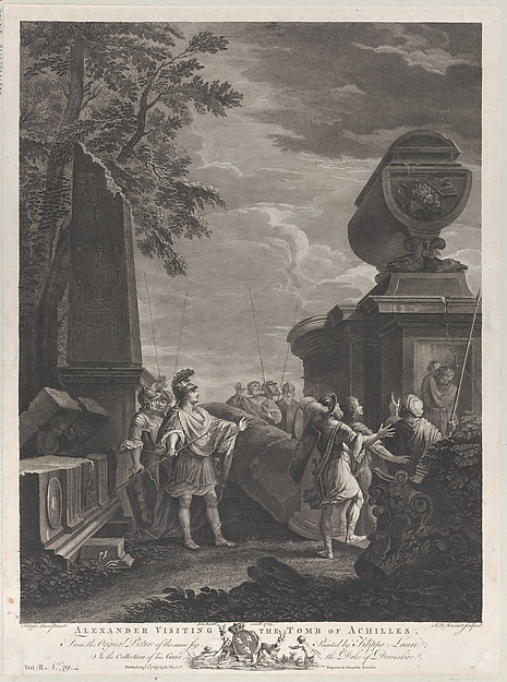 Alexander visiting the tomb of Achilles