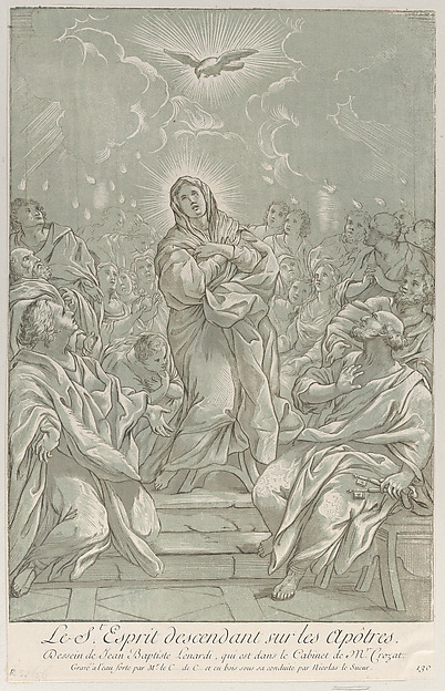 The Pentecost, with the Virgin standing at center, the Holy Spirit above, and Apostles on both sides by Anne Claude Philippe de Tubières, comte de Caylus