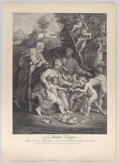 The Holy Family with Saint Elizabeth and angels by Nicolas Henry Tardieu, The Metropolitan Museum of Art