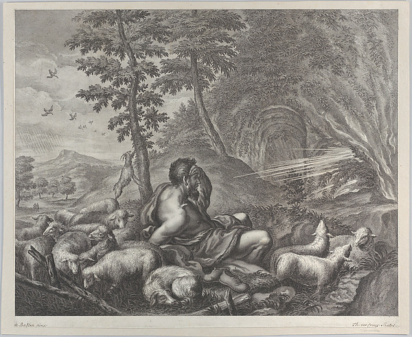 Jacob guarding Laban's flock