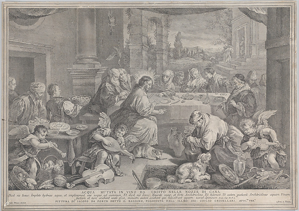 Christ turning wine into water at the wedding at Cana by Pietro Monaco