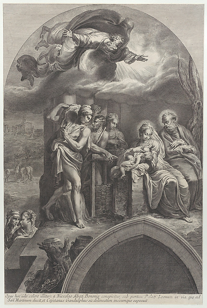 The Adoration of the Shepherds, with God the Father overhead by Gaetano Gandolfi