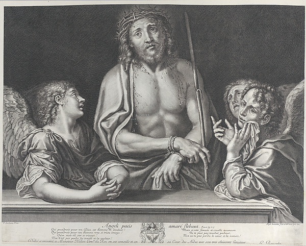 Ecce Homo with three angels by Gilles Rousselet