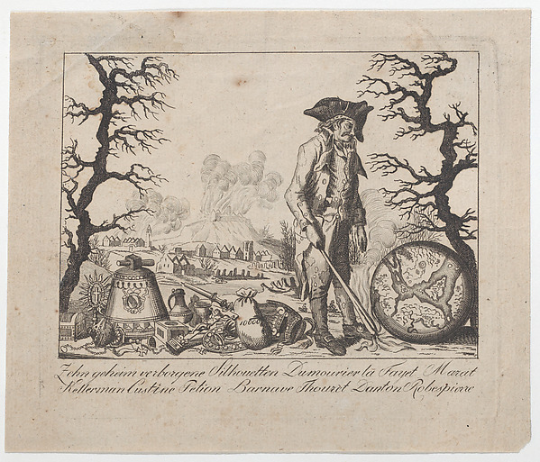 Caricature and hidden silhouette representations of Lafayette and others
