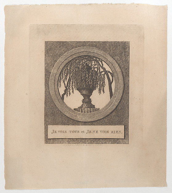 I see everything and I see nothing (Je vois tout et je ne vois rien), with hidden silhouettes of the French royal family