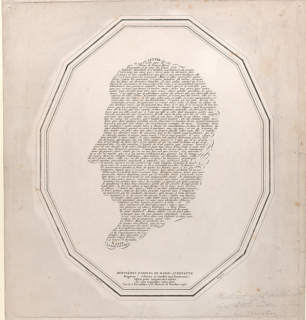 The last words of Marie Antoinette (Dernières Paroles de Marie Antoinette)