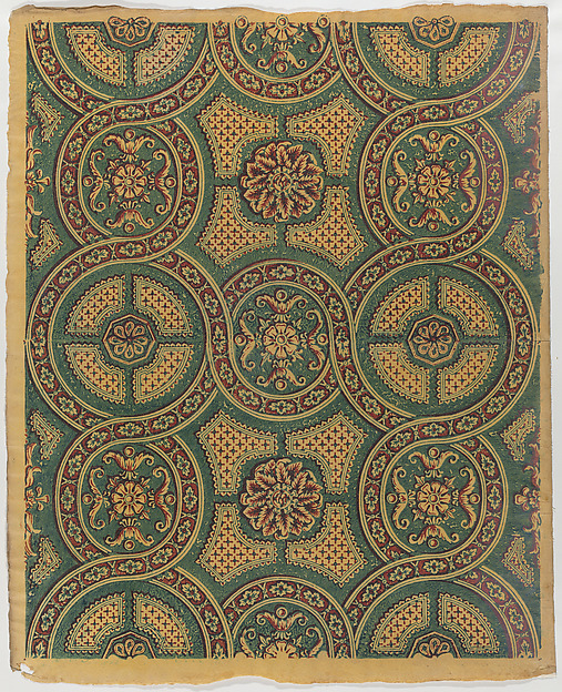 Sheet with a running circles pattern with rosettes