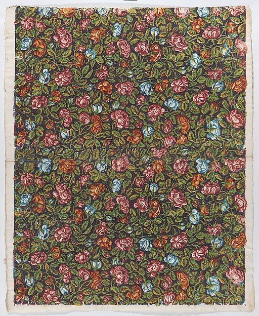 Sheet with overall floral pattern on a dark background