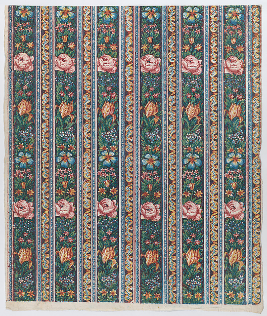 Sheet with a six borders with floral garlands