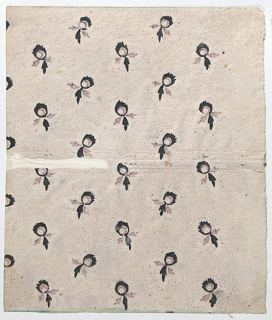 Sheet with overall dot and floral pattern