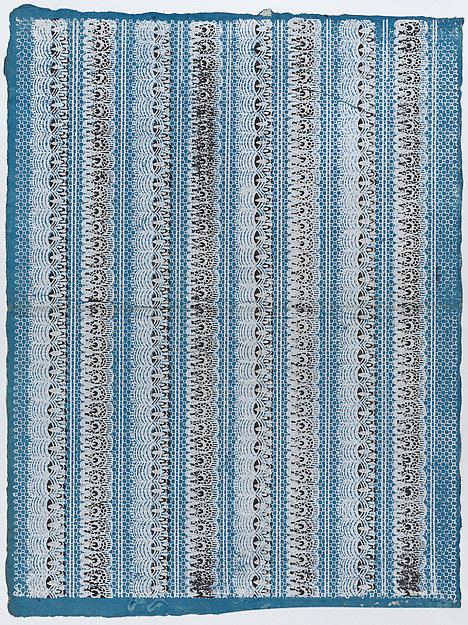 Sheet with four borders with a lace pattern