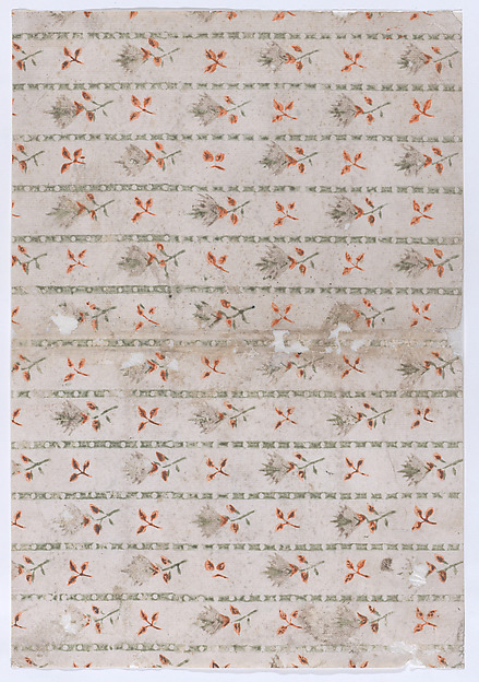 Book cover with overall leaf and stripe pattern