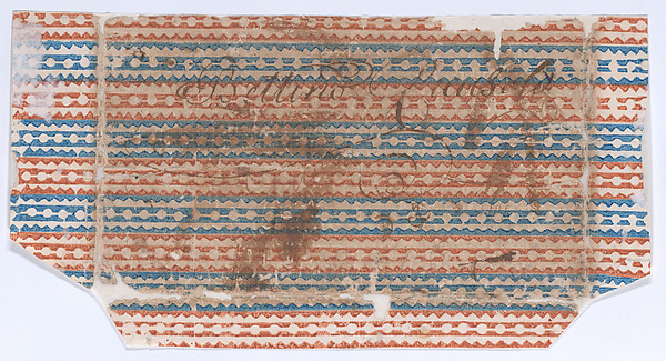 Sheet with overall red and blue geometric pattern