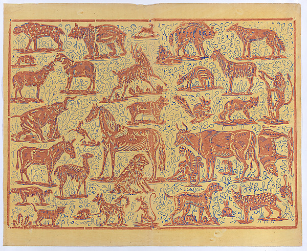 Book cover with overall pattern of animals