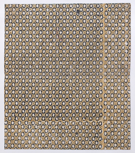Sheet with overall pattern of stars inside ovals