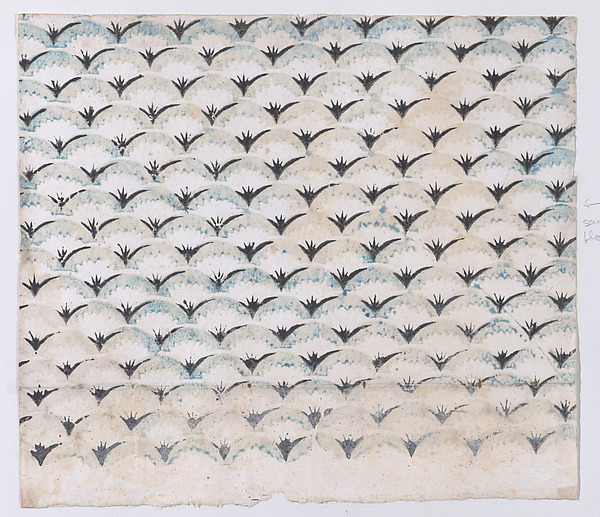 Sheet with overall curved abstract pattern