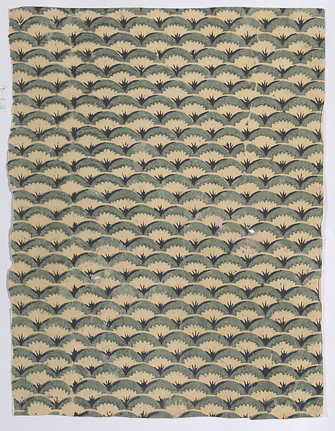 Sheet with overall curved abstract pattern