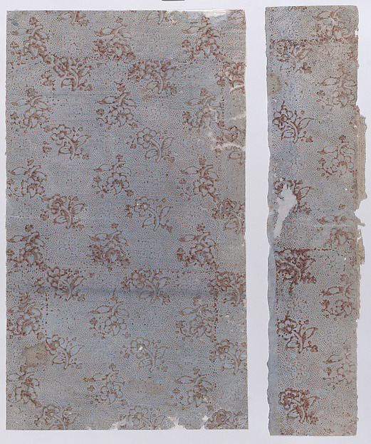 Two sheets with overall floral and dot pattern