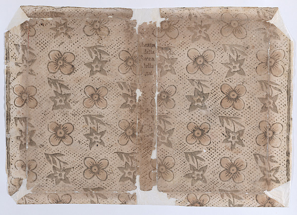 Book cover with floral and dot pattern