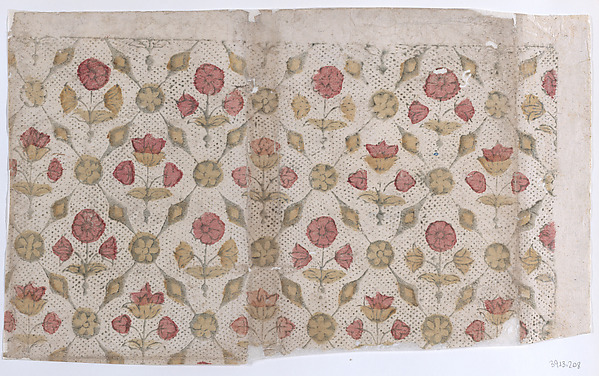 Sheet with overall floral and dot pattern