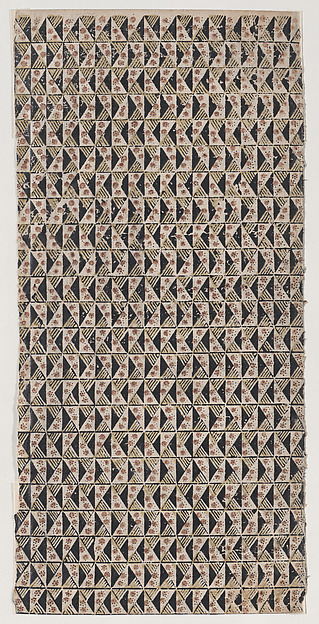Sheet with pattern of triangles