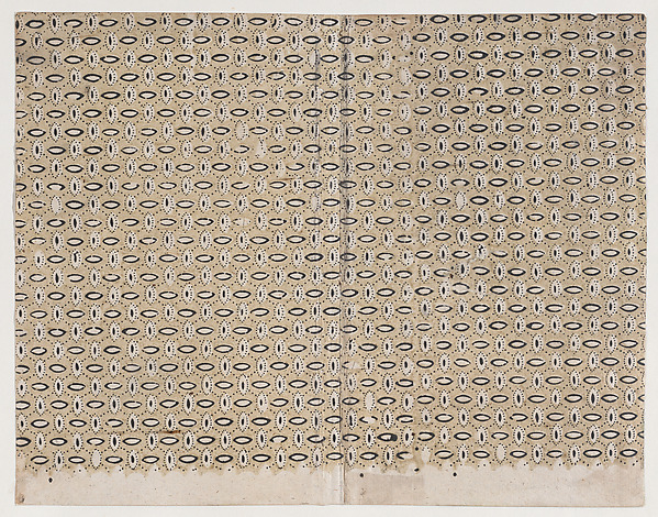 Book cover with pattern of ovals and dots