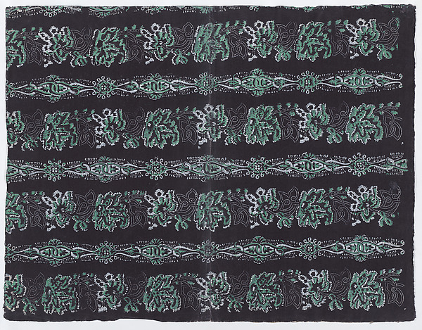 Sheet with four borders with abstract patterns