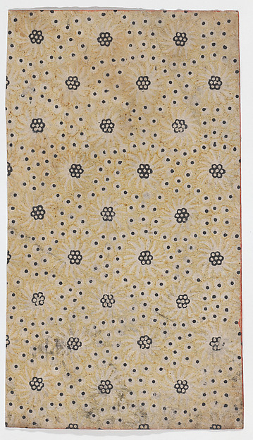 Sheet with overall pattern of flowers and dots