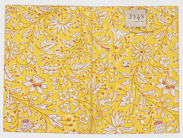 Yellow book cover with floral and vine pattern by Anonymous, The Metropolitan Museum of Art