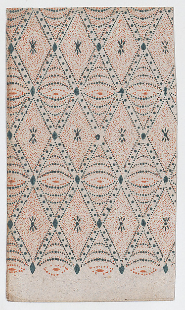 Sheet with overall diamond and dot pattern