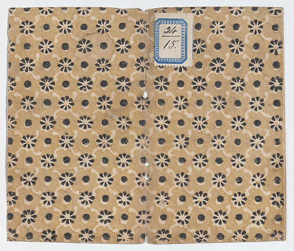 Book cover with overall floral and dot pattern