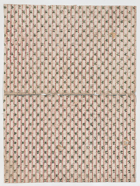Book cover with overall stripe pattern with geometric designs