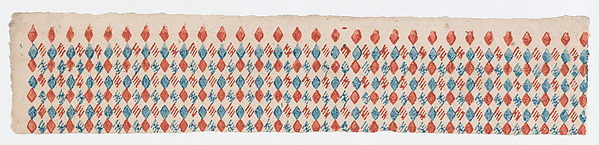 Sheet with overall blue and red diamond pattern by Anonymous, The Metropolitan Museum of Art