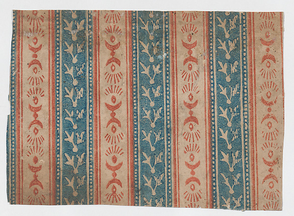 Sheet with four borders with abstract designs