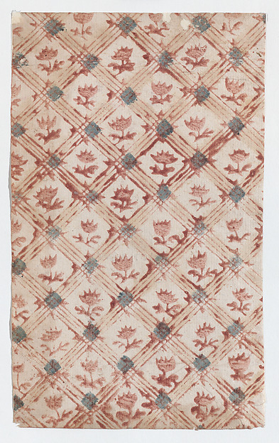 Sheet with grid and floral pattern