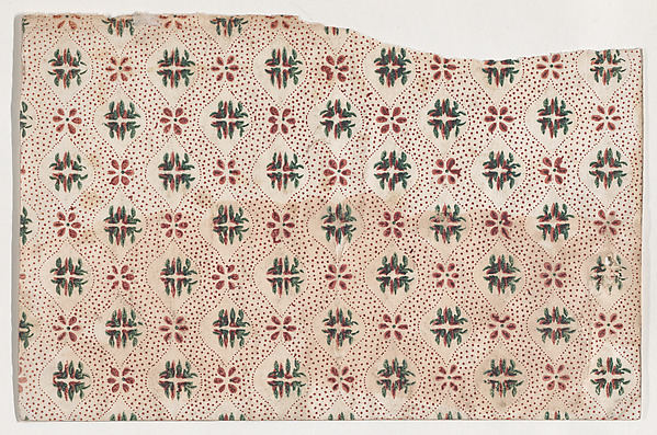 Sheet with overall floral and dot pattern
