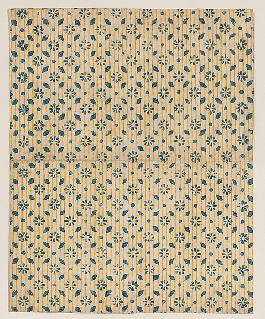 Sheet with overall floral and stripe pattern