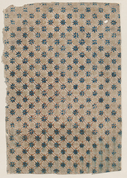 Sheet with overall grid pattern with stars