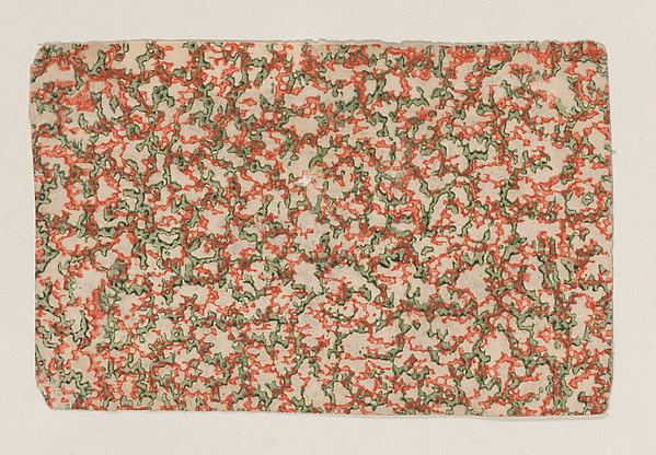 Sheet with overall orange and green abstract pattern