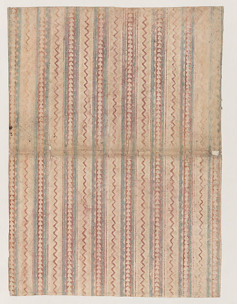 Book cover with overall stripe, zigzag, and triangle pattern