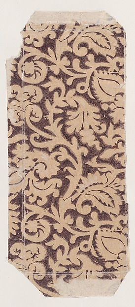 Sheet with overall leaf and vine pattern