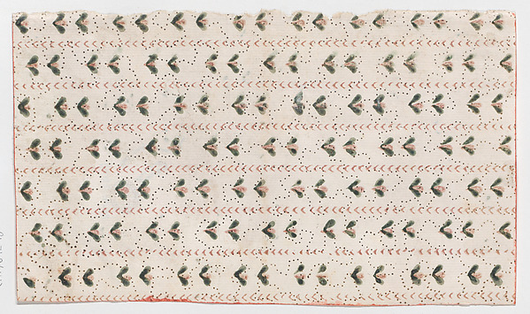 Sheet with overall dot and floral pattern