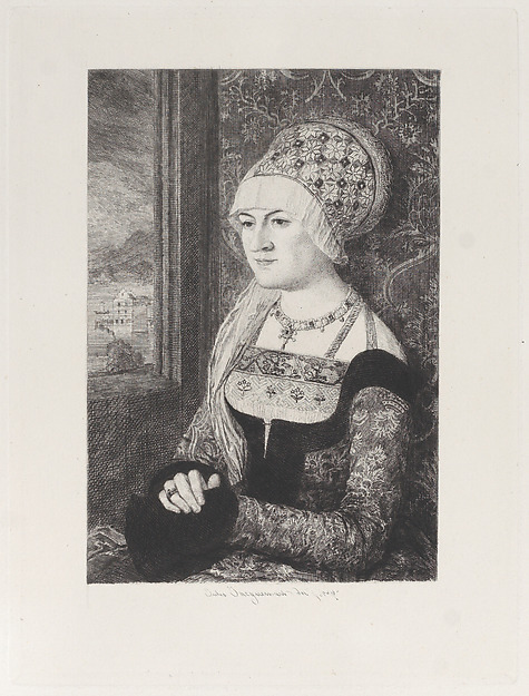 Portrait of a Woman, after Bernhard Strigel, from "Etchings of Pictures in the Metropolitan Museum New York"