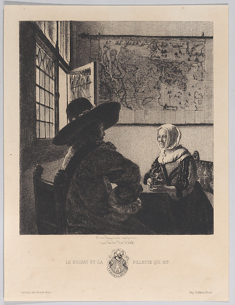 Officer and Laughing Girl, after Vermeer